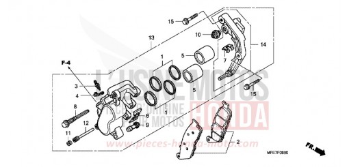 ETRIER DE FREIN AVANT (VT750C2/C2F/C2B) VT750C27 de 2007